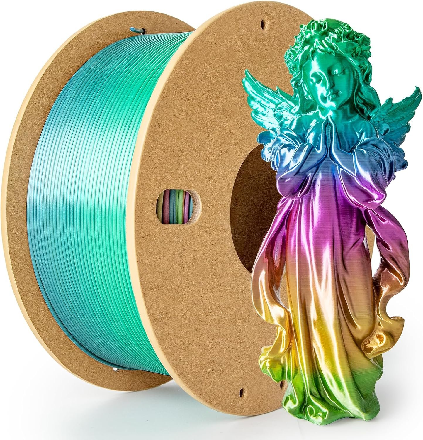 Silk Rainbow PLA Filament 1.75mm - Color Changing Gradient 1 Silk Rainbow PLA Filament 1.75mm - Color Changing Gradient